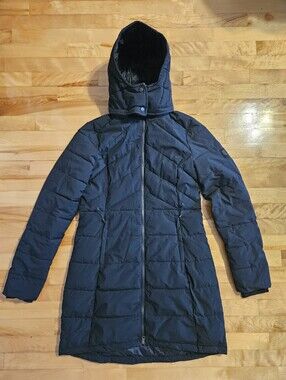 Lolë Lole Primaloft Women's 3/4 Length Coat Jacket Black With Detachable Hood